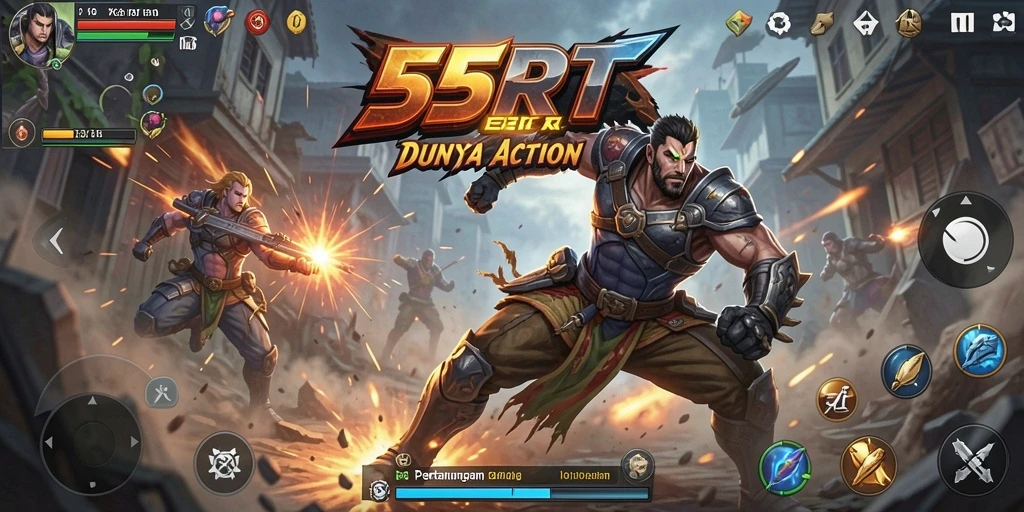 Tampilan gameplay seru di 55RT dengan aksi menegangkan.