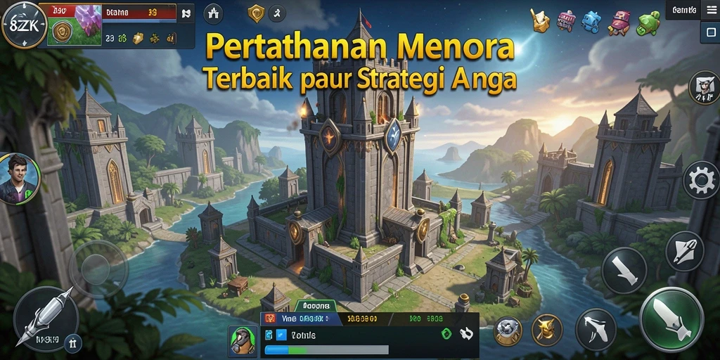 Tangkapan layar menunjukkan aksi menara dalam pertahanan yang menegangkan.