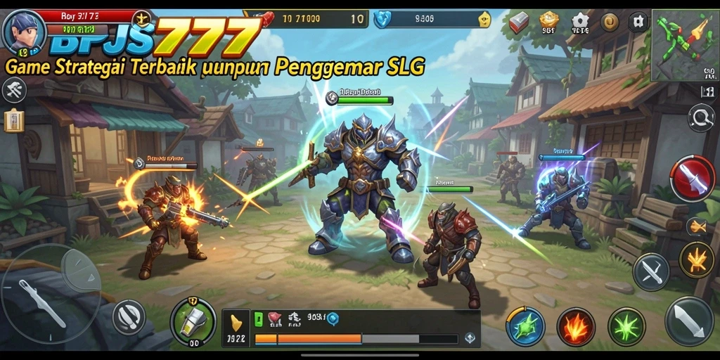 Screenshot gameplay BPJS777 menunjukkan pertarungan strategis yang mendebarkan.