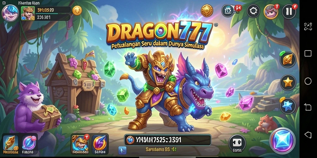 Screenshot utama DRAGON777 menunjukkan aksi seru dalam gameplay Simulation.