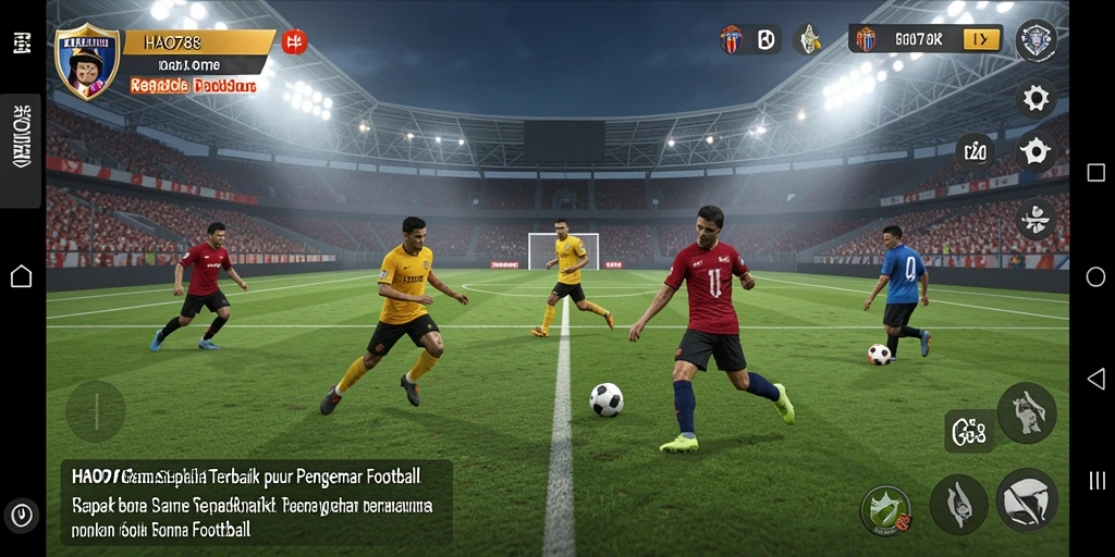 Screenshot gameplay HAO788 dengan aksi sepak bola yang dramatis.