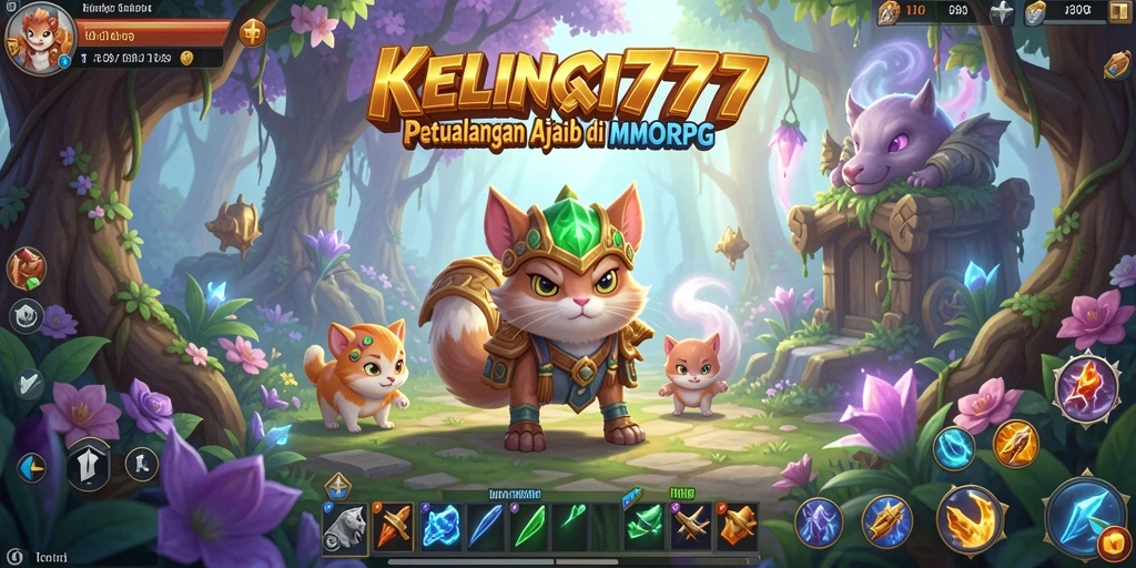 Screenshot gameplay KELINCI777 menampilkan petualangan di dunia MMORPG yang penuh warna.