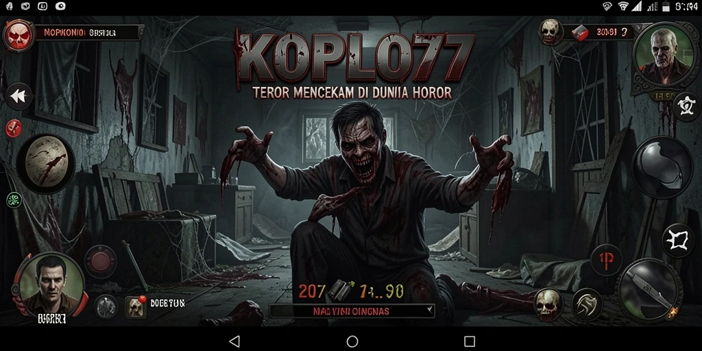 Tampilan gameplay KOPLO77 yang mencekam dengan suasana horror yang mendalam.