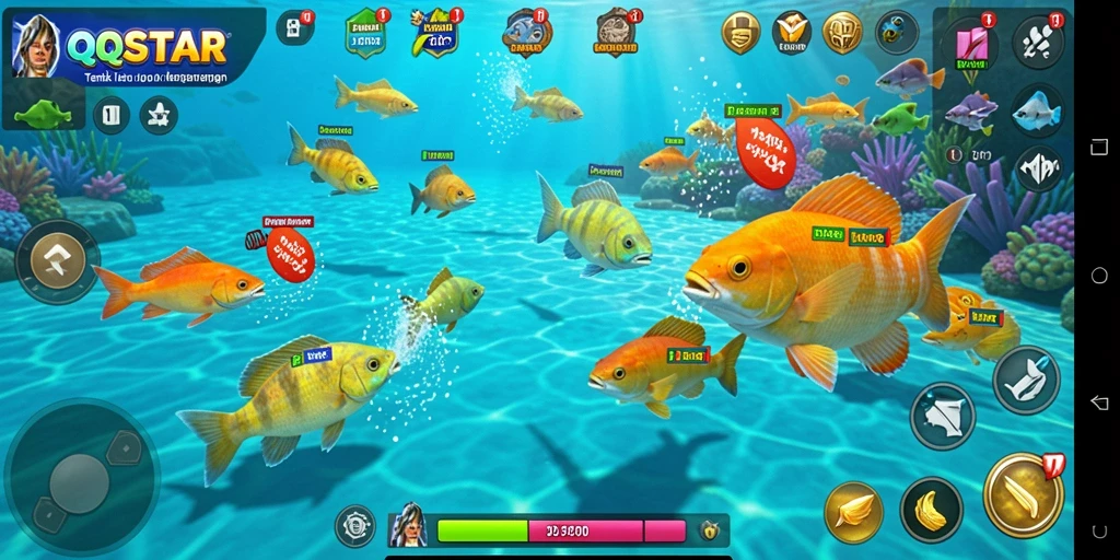 Screenshot QQSTAR menampilkan gameplay seru Tembak Ikan yang memikat.