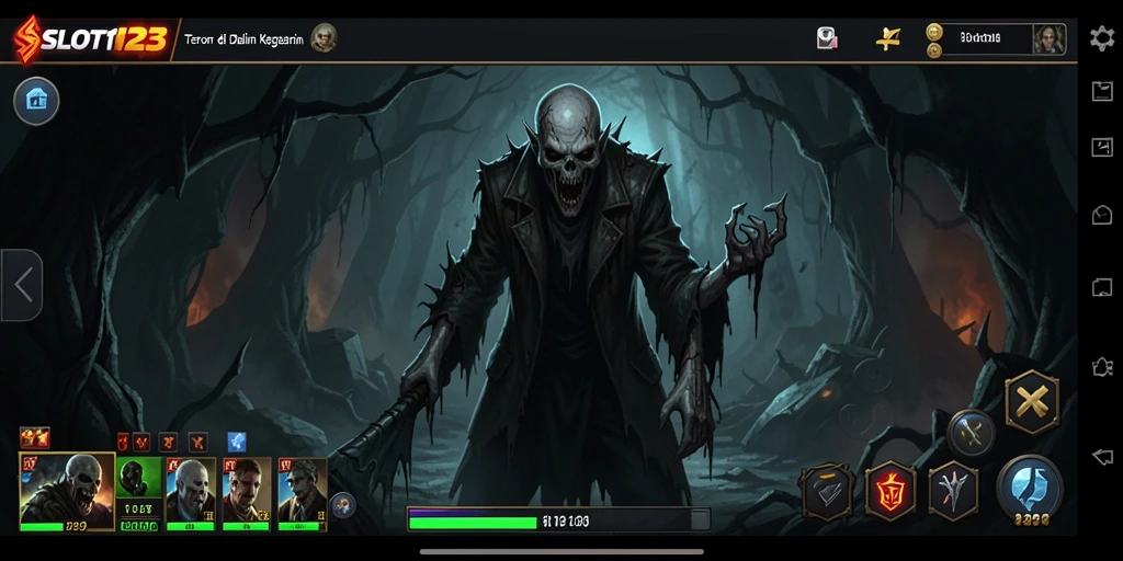 Tampilan gameplay menakutkan dengan efek horor yang mendebarkan.