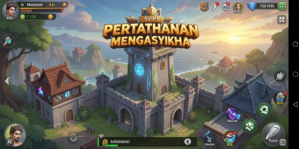 Tampilan gameplay SVIP1 dengan pertempuran Tower Defense yang intens.