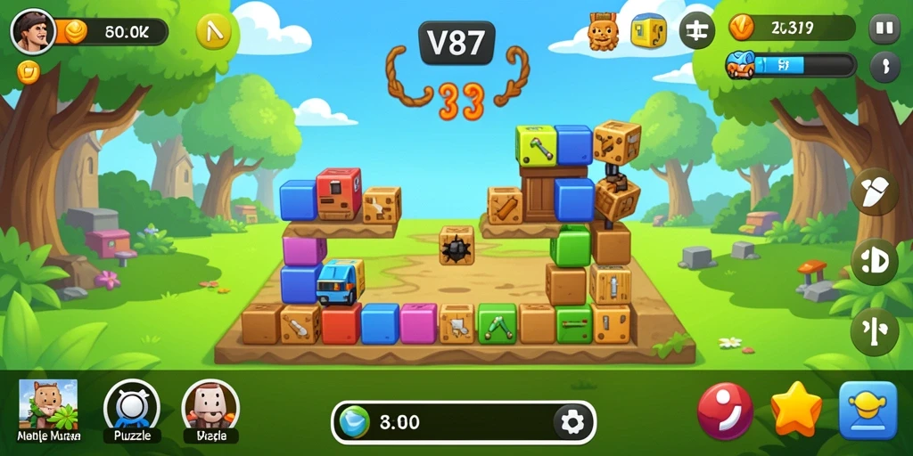 Gameplay V87 menampilkan tantangan puzzle yang seru dan mengasyikkan.
